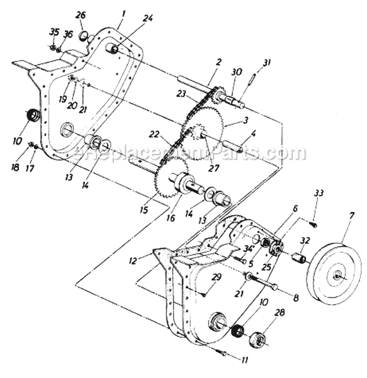 Page A Diagram and Parts List for 210-031-031/B063-048 1990 MTD Tiller