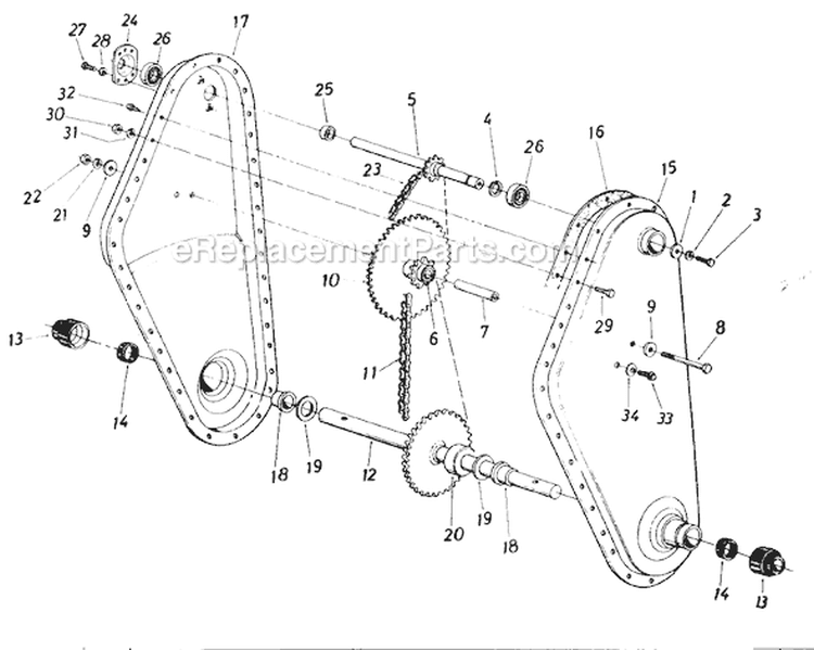 Page B Diagram and Parts List for 218-406-192 1988 MTD Tiller