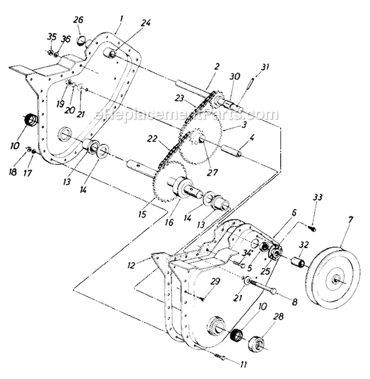 Page A Diagram and Parts List for 219-031-105/27191 1989 MTD Tiller