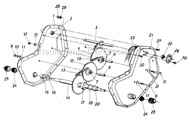 Page B Diagram and Parts List for 219-405-023 1989 MTD Tiller