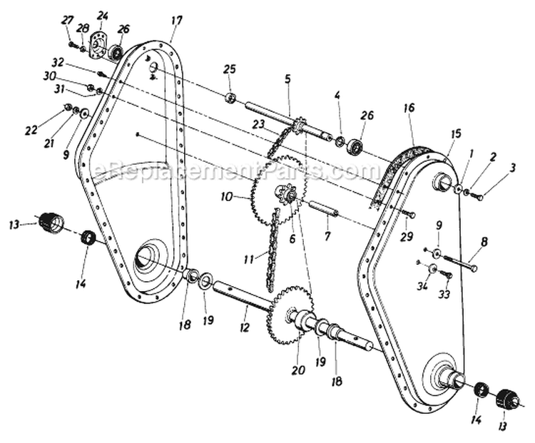 Page A Diagram and Parts List for 219-406-034/223-8934-00 1989 MTD Tiller