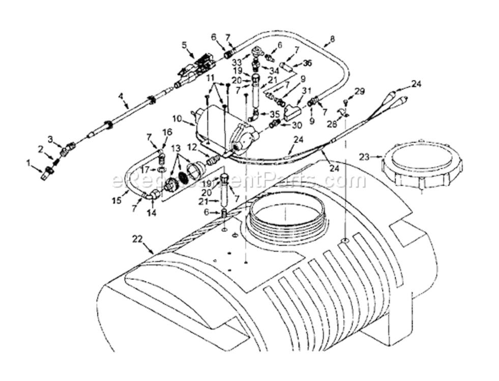 Page A Diagram and Parts List for SY25 56A-713-195 MTD Sprayer