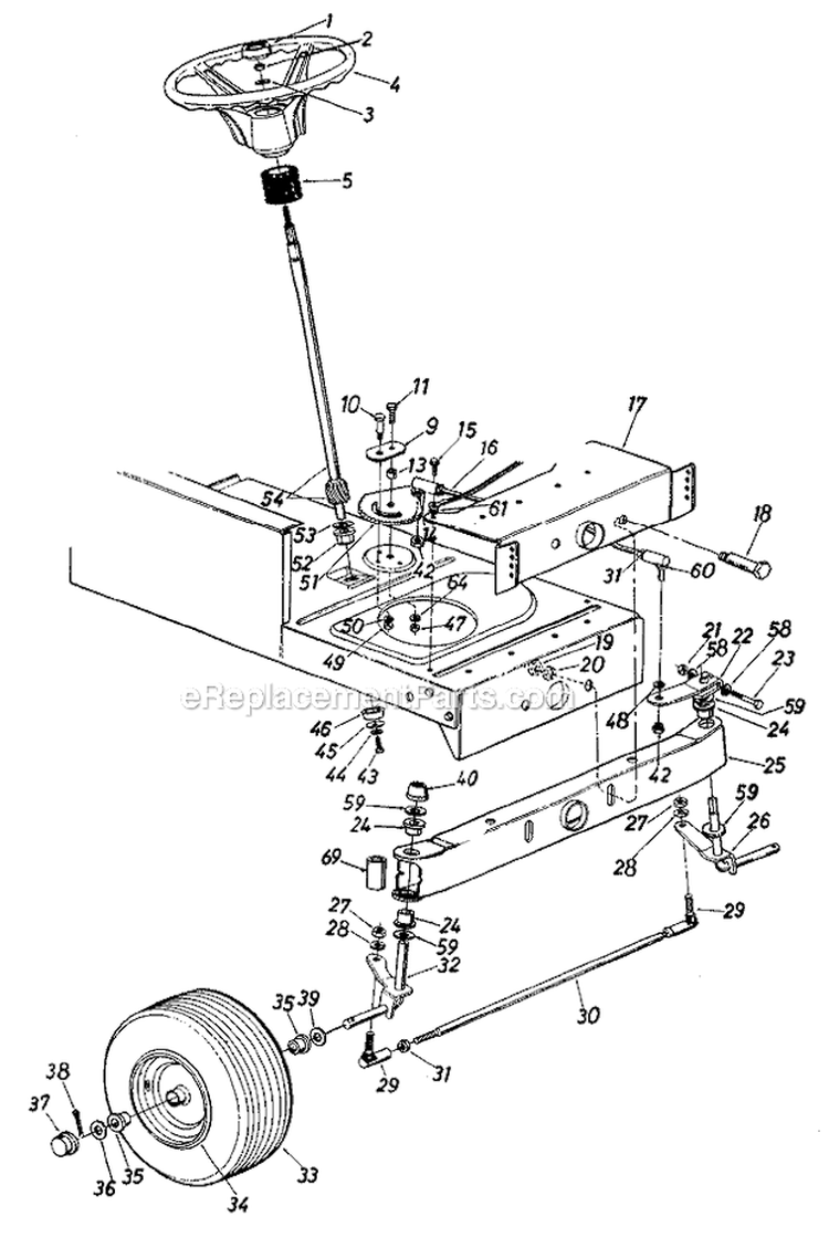 Page D Diagram and Parts List for TMO3214509  MTD Lawn Tractor