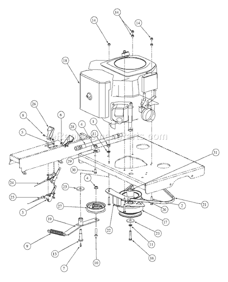 Page A Diagram and Parts List for MMZ-2554 53AB5B8K195 MTD Lawn Tractor