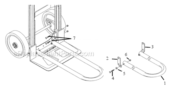 Page B Diagram and Parts List for 111-AA-830-C522RFN  Magliner Hand Truck & Dolly