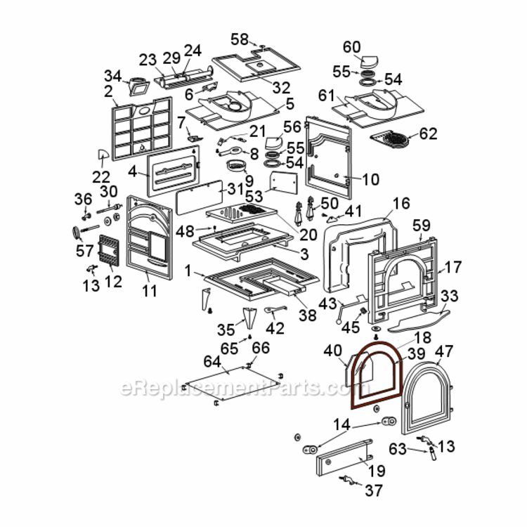 Page A Diagram and Parts List for 2462  Majestic Heating Stove