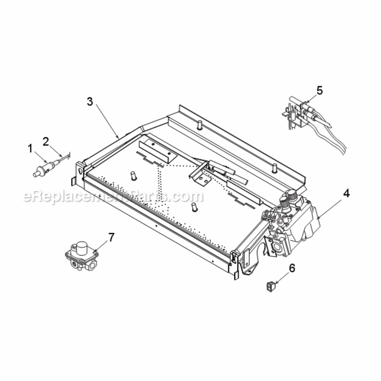 24Nbmv Natural Gas And Propane Millivolt Burner Assembly Diagram and Parts List for 24NB 24NB Series Majestic Heating Stove