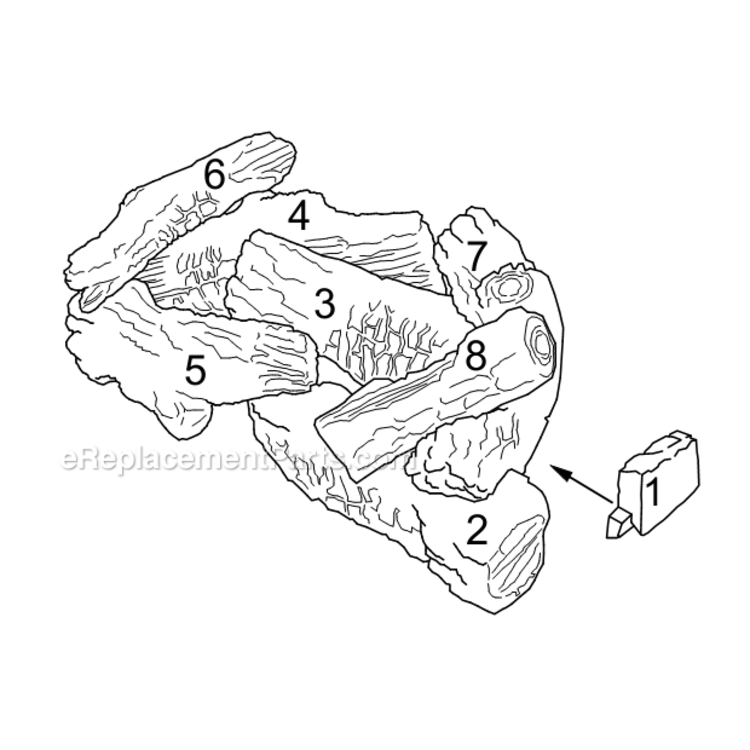 24Nbscr Natural Gas And Propane Signature Command Burner Assembly Diagram and Parts List for 24NB 24NB Series Majestic Heating Stove