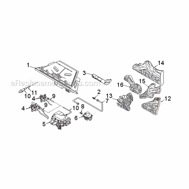 32Vfsc Natural Gas And Propane Millivolt Burner Diagram and Parts List for 32VFSC Series VFS Majestic Fireplace & Insert