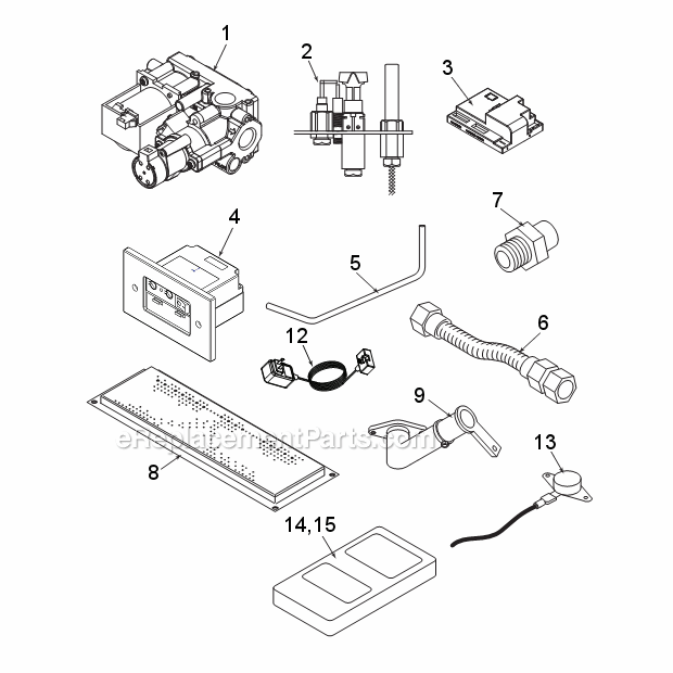 Natural Gas 400Sbvn And Propane 400Sbvp Signature Command System Diagram and Parts List for 400SBV B-Vent Series Majestic Fireplace & Insert
