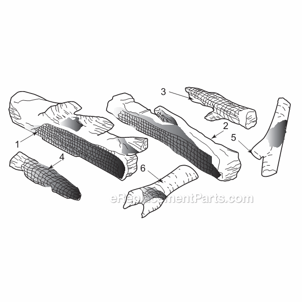 Model Vwf24b Birch Logs Diagram and Parts List for VWFSERIES VWF Series Majestic Heating Stove