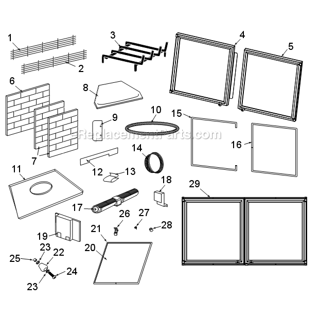 Page A Diagram and Parts List for BFC36  Majestic Fireplace & Insert