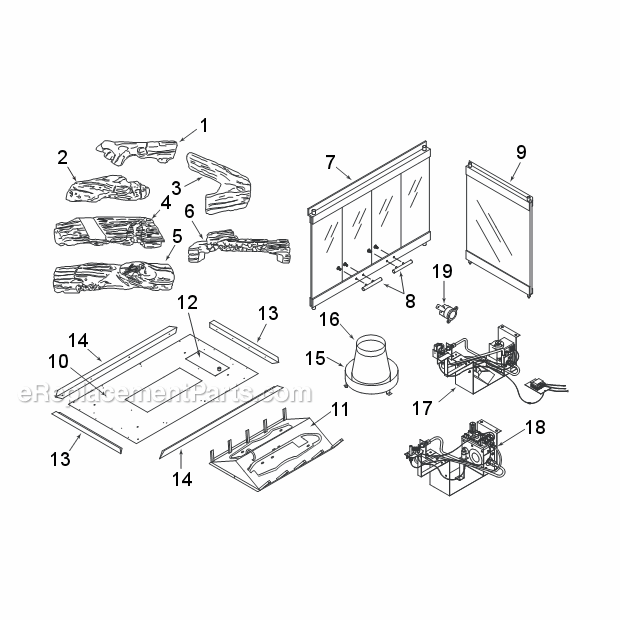 Page A Diagram and Parts List for BVCLE  Majestic Fireplace & Insert