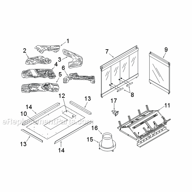 Page A Diagram and Parts List for BVSTNSC  Majestic Fireplace & Insert