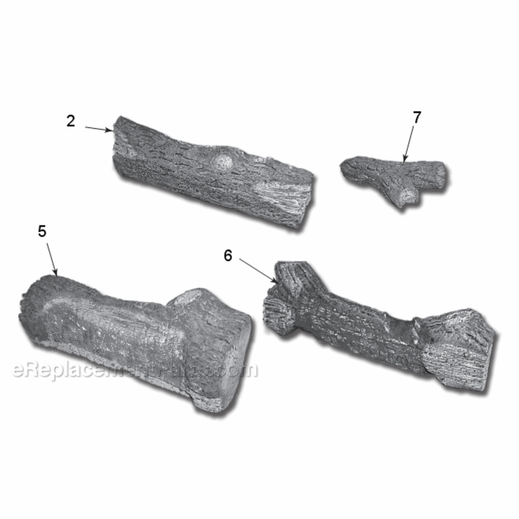 Eyf18-R Logs Diagram and Parts List for EYF18  Majestic Heating Stove