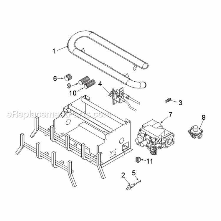 Natural Gas Eyf24Nv And Propane Eyf24Pv Millivolt Control Diagram and Parts List for EYF24  Majestic Heating Stove