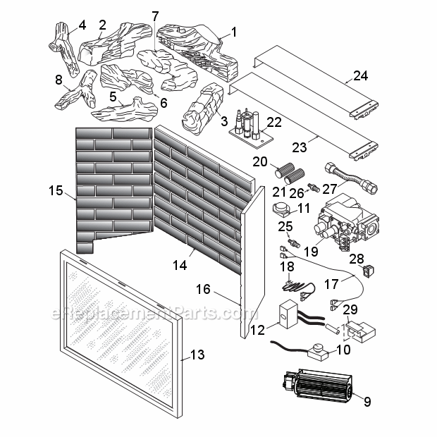 Natural Gas And Propane Lx36Dv Diagram and Parts List for LX36DV  Majestic Fireplace & Insert