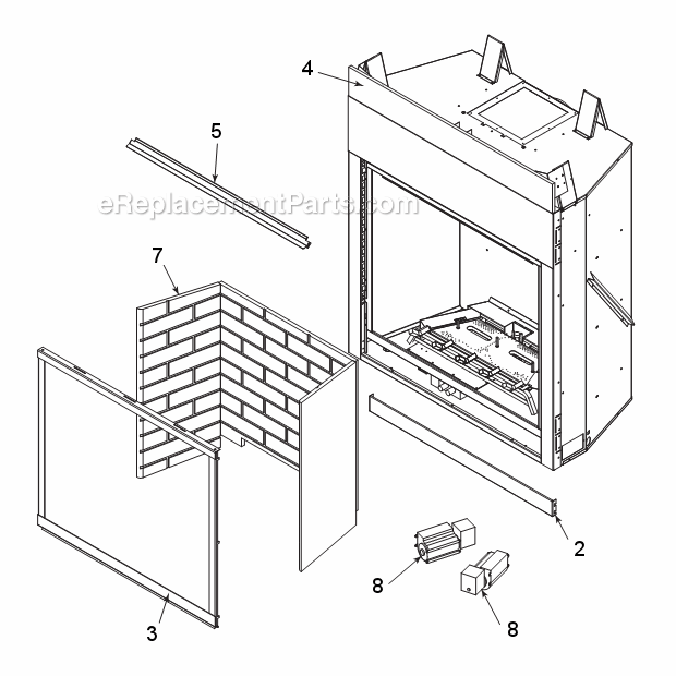 Mldv500 Firebox Diagram and Parts List for MLDV500 MLDV Series Majestic Fireplace & Insert
