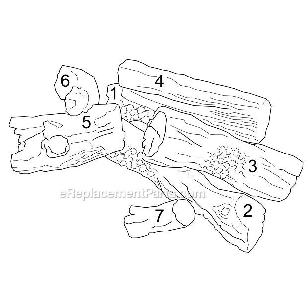 Mldv500 Logs Diagram and Parts List for MLDV500 MLDV Series Majestic Fireplace & Insert