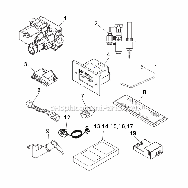 Natural Gas Mldv500Ns And Propane Mldv500Ps Signature Command System Diagram and Parts List for MLDV500 MLDV Series Majestic Fireplace & Insert