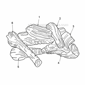 400Dvbl Logs Diagram and Parts List for 400DVBL Series DVBL7 Majestic Fireplace & Insert