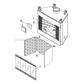 Part Location Diagram of 61D0101 Majestic Refractory Side