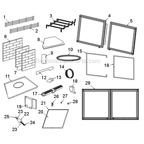 Page A Diagram and Parts List for BFC36  Majestic Fireplace & Insert