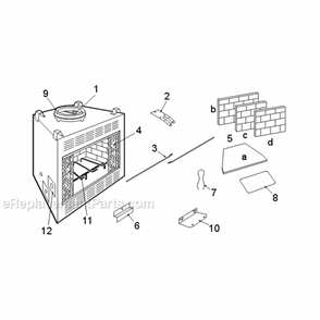 Page A Diagram and Parts List for BR36 Series BR/BC Majestic Fireplace & Insert