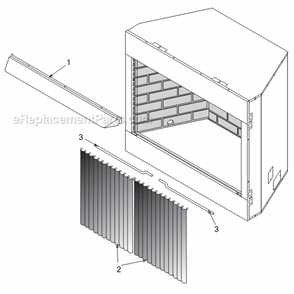 Part Location Diagram of 61D0107 Majestic Rear Refractory