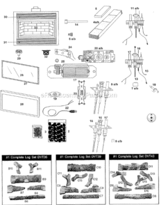 Page A Diagram and Parts List for DVT39  Majestic Fireplace & Insert