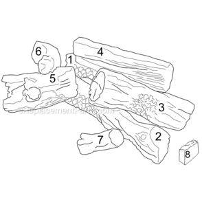 Mj27 Logs Diagram and Parts List for MJ27  Majestic Heating Stove