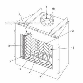 Page A Diagram and Parts List for SB44HB  Majestic Fireplace & Insert