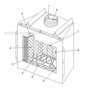 Page A Diagram and Parts List for SB44SS  Majestic Fireplace & Stove