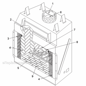 Part Location Diagram of 072939 Majestic Panel Fire Screen W/Pull