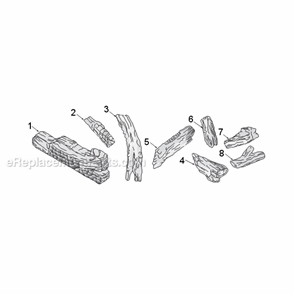Vwfod30 Split River Oak Logs Diagram and Parts List for VWFOD30  Majestic Fireplace & Stove
