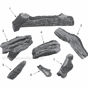Vwfod30 Weathered Pine Logs Diagram and Parts List for VWFOD30  Majestic Fireplace & Stove