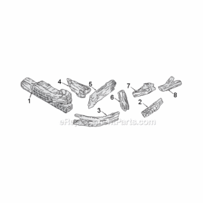 Models Vwf24/18Sro, Vwf30/24Sro, Vwf36/30Sro Split River Oak Logs Diagram and Parts List for VWF VWF Series Majestic Heating Stove