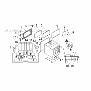 Page A Diagram and Parts List for WR300007  Majestic Heating Stove