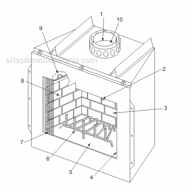Page A Diagram and Parts List for SB38  Majestic Fireplace & Insert