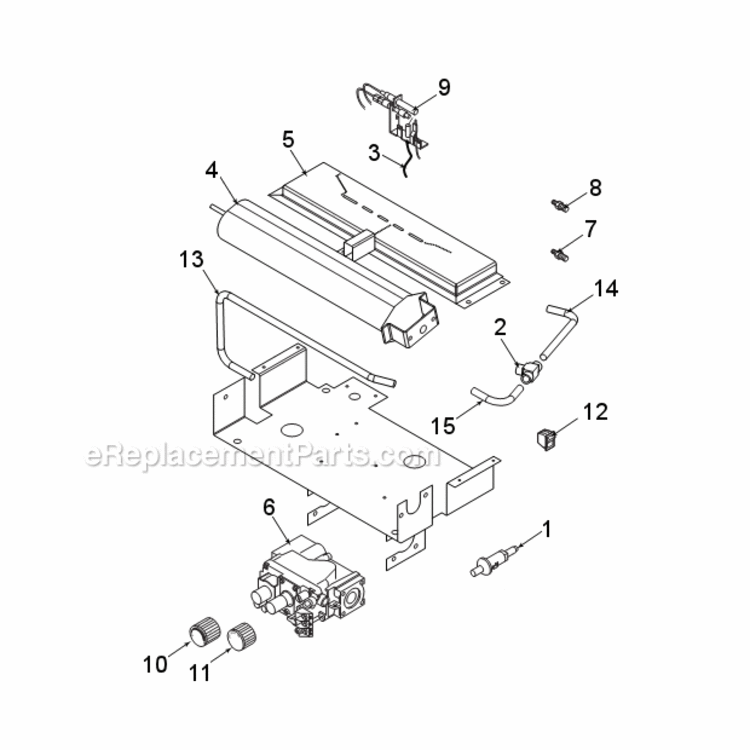 Natural Gas Vfcs30Dnv And Propane Vfcs30Dpv Burner Assembly Diagram and Parts List for VFCS30  Majestic Heating Stove