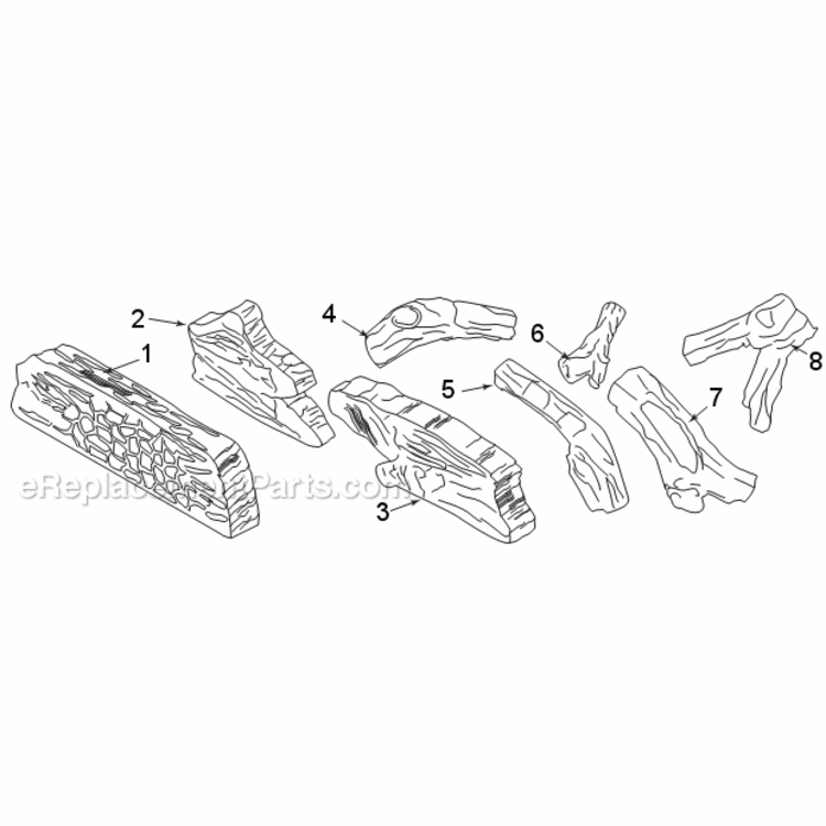 Models Vwf18Mo, Vwf24Mo, Vwf30Mo Massive Oak Logs Diagram and Parts List for VWF VWF Series Majestic Heating Stove