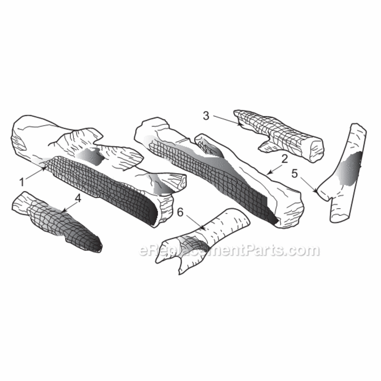 Model Vwf24B Birch Logs Diagram and Parts List for VWF VWF Series Majestic Heating Stove