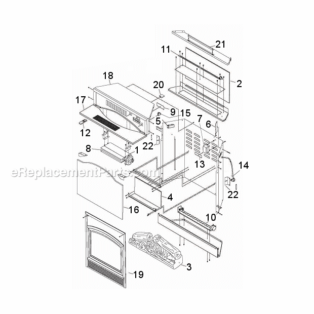 Page A Diagram and Parts List for WEF36  Majestic Fireplace & Insert