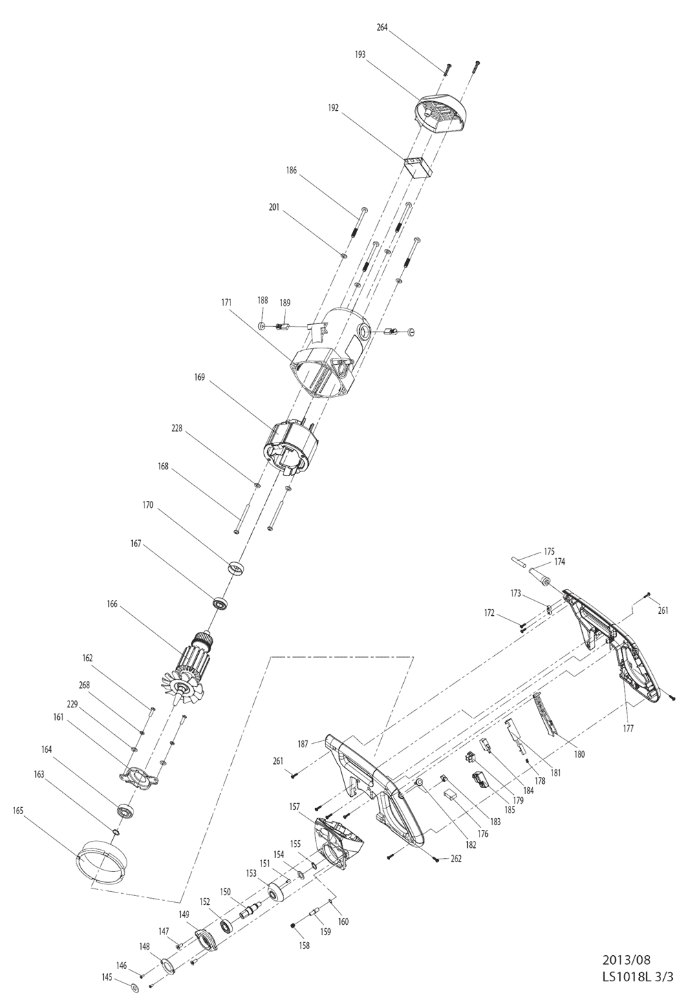 Page 1 Diagram and Parts List for LS1018L  Makita Saw