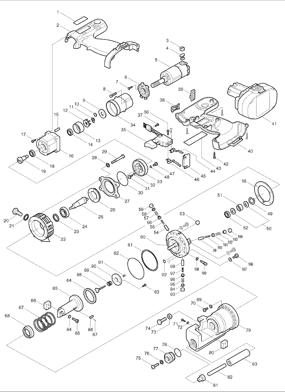 Page 1 Diagram and Parts List for SC190D  Makita Nibbler & Shears