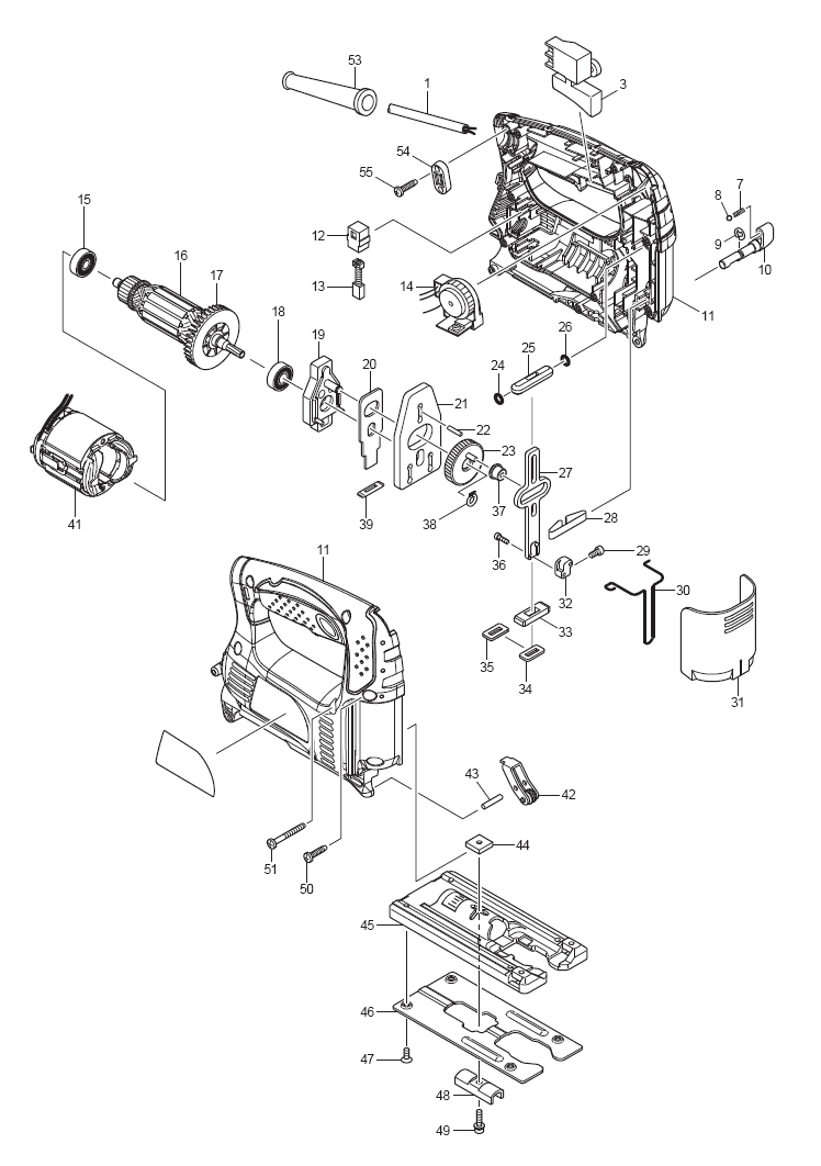 Page 1 Diagram and Parts List for 4329K  Makita Saw