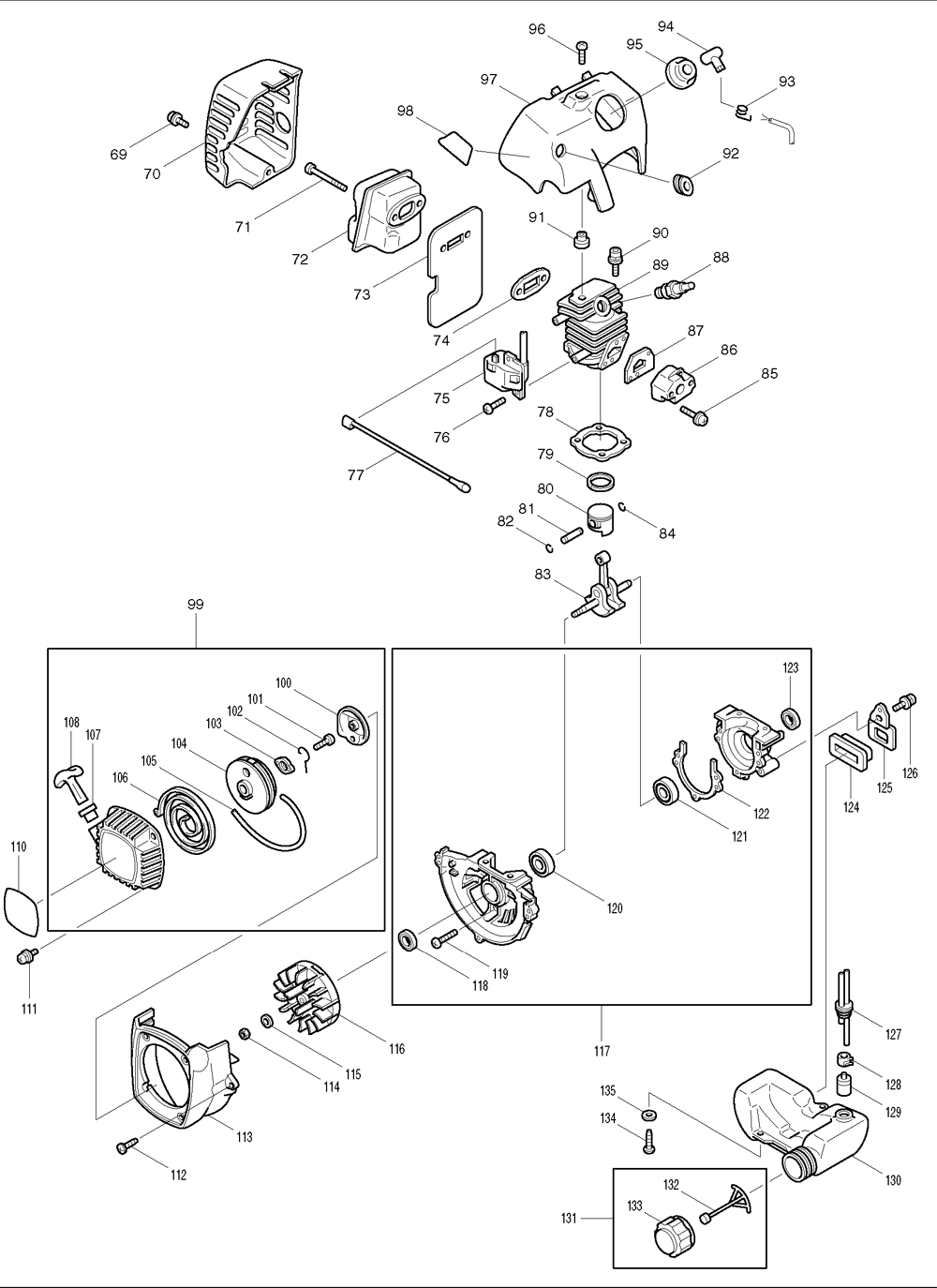 Page 1 Diagram and Parts List for EH490V  Makita Trimmer