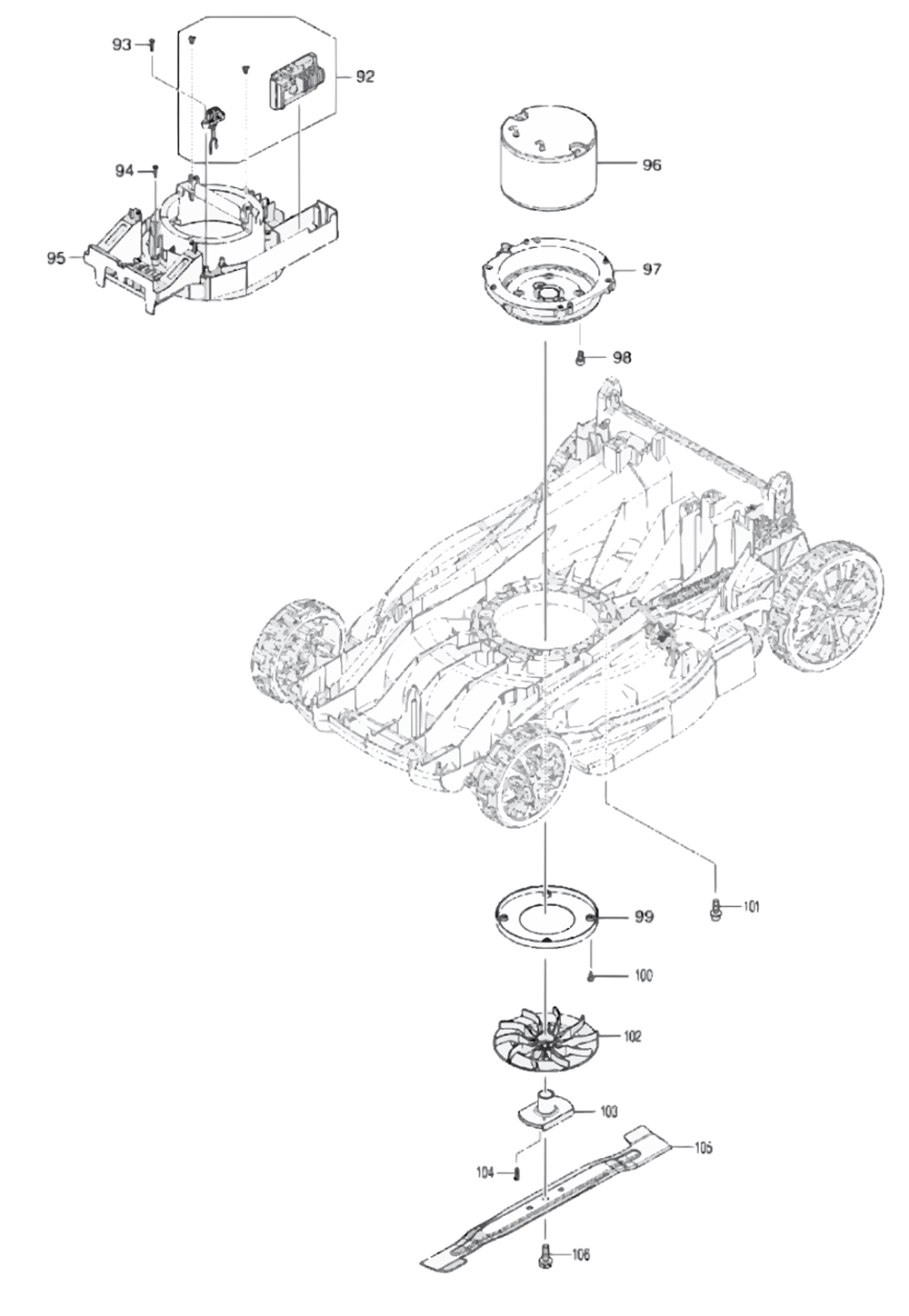 Fig-3 Diagram and Parts List for XML10Z  Makita Lawn Mower
