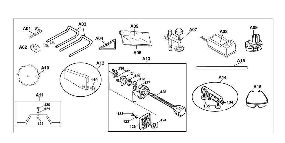 Page 1 Diagram and Parts List for LS800DWB  Makita Saw