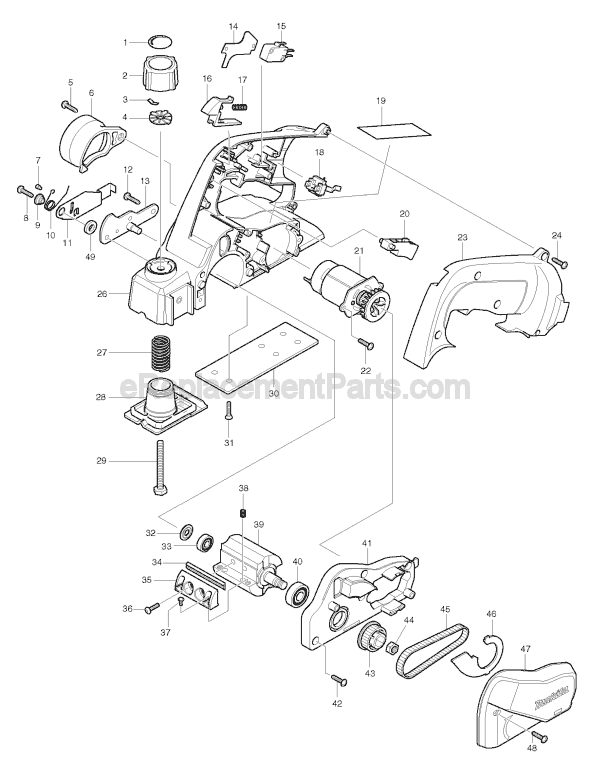 Page A Diagram and Parts List for 1051D  Makita Planer Jointer